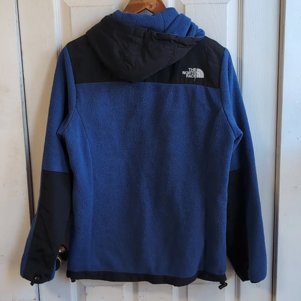 The North Face Blue Black Fleece Zip Jacket Size Medium FLAW